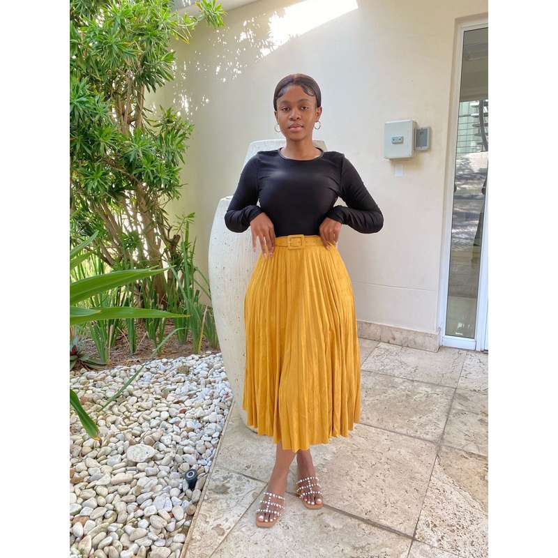 Suade Pleated Midi Skirts