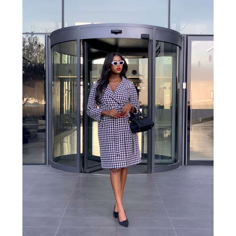 Plaid Print Belted Overcoat