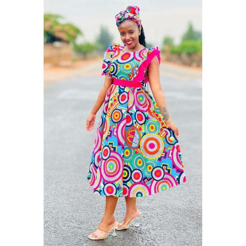 Multi Color African Print Dress