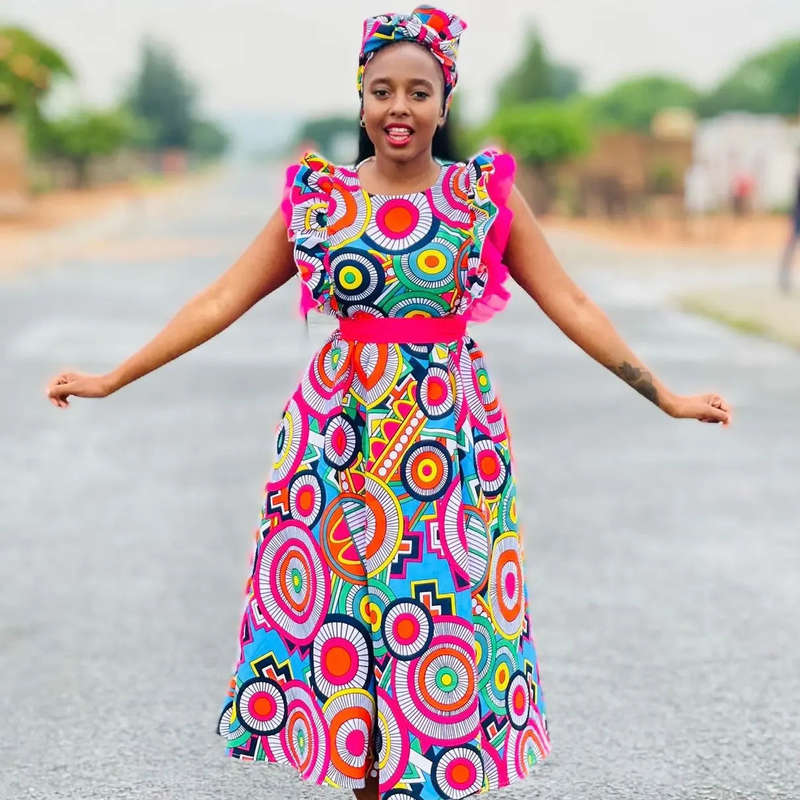 Multi Color African Print Dress