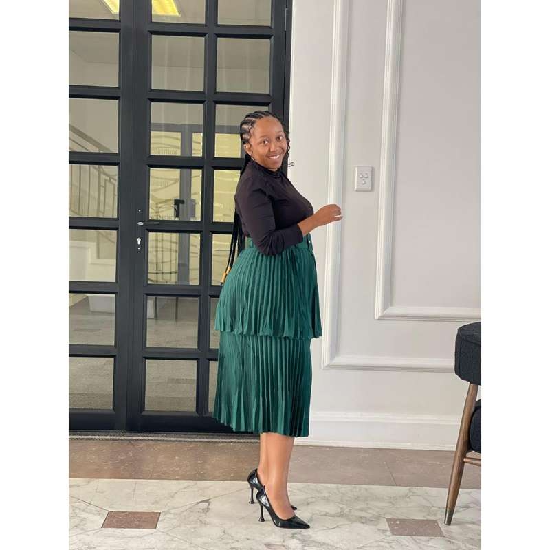 Vintage Pleated Patchwork Skirt