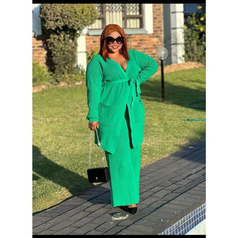 Sexy Knitted Long Sleeve Top and Pant Set