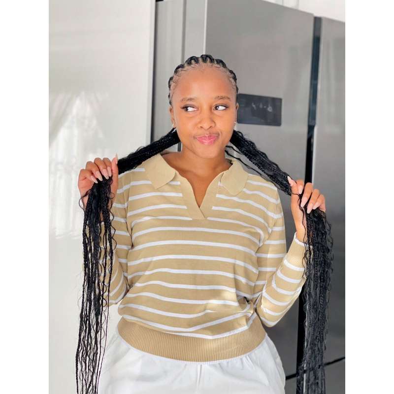 Striped V-Nek Top