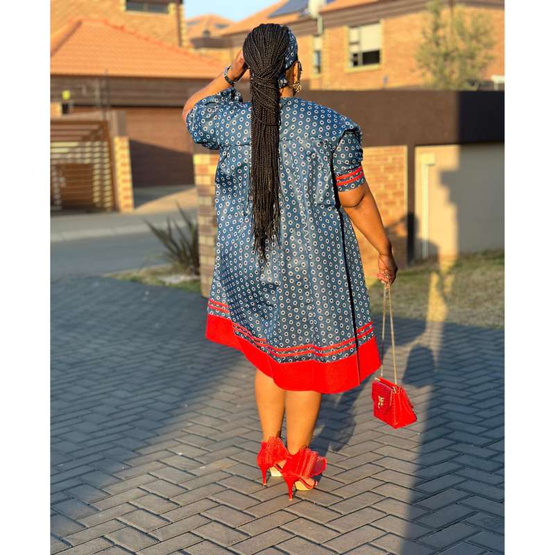Short Sleeve Bubble Ankara Dress