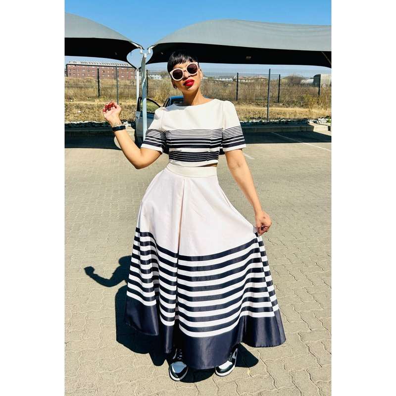 Three Quarter Sleeve Top And Skirt Ankara Set