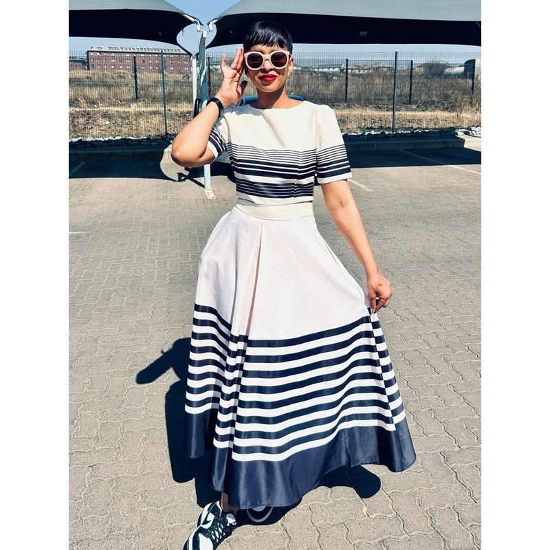 Three Quarter Sleeve Top And Skirt Ankara Set