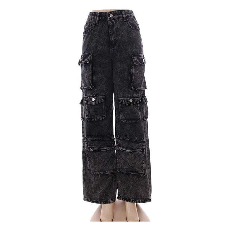 Women's Loose Fit Casual Jeans With Large Flap Pockets.