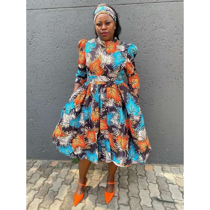 Sexy Midi Floral Ankara Dress