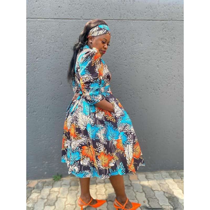 Sexy Midi Floral Ankara Dress