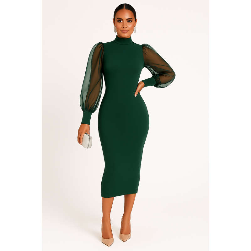 Knitted Sleeve Dress