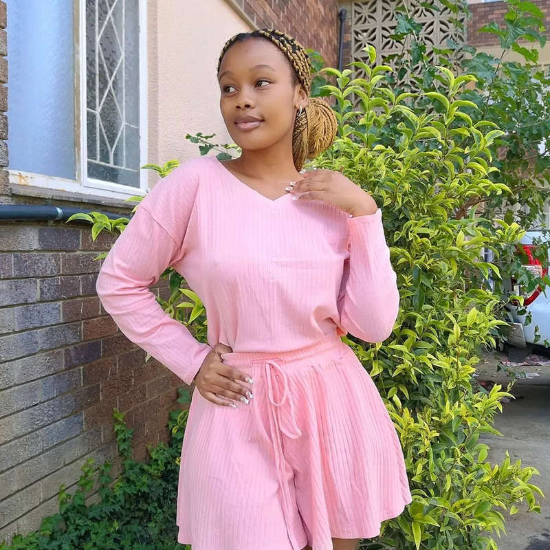 Long sleeve Weakened Vibe Short Set 