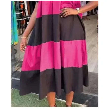 Striped A-Line Summer Dress