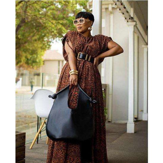 Allover Print Short Sleeve A-line Dress.