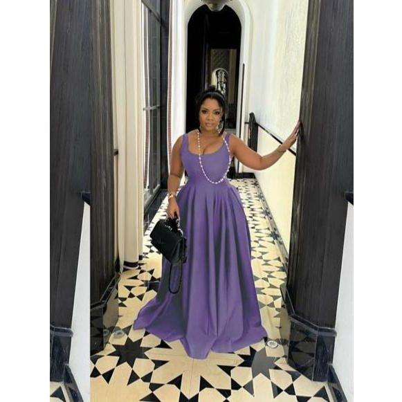 Sleeveless Pleated Maxi Dress.