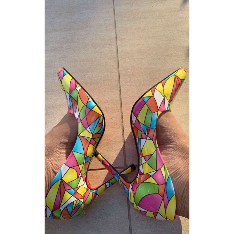 Match African Print ladies Pumps