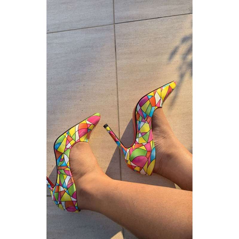 Match African Print ladies Pumps