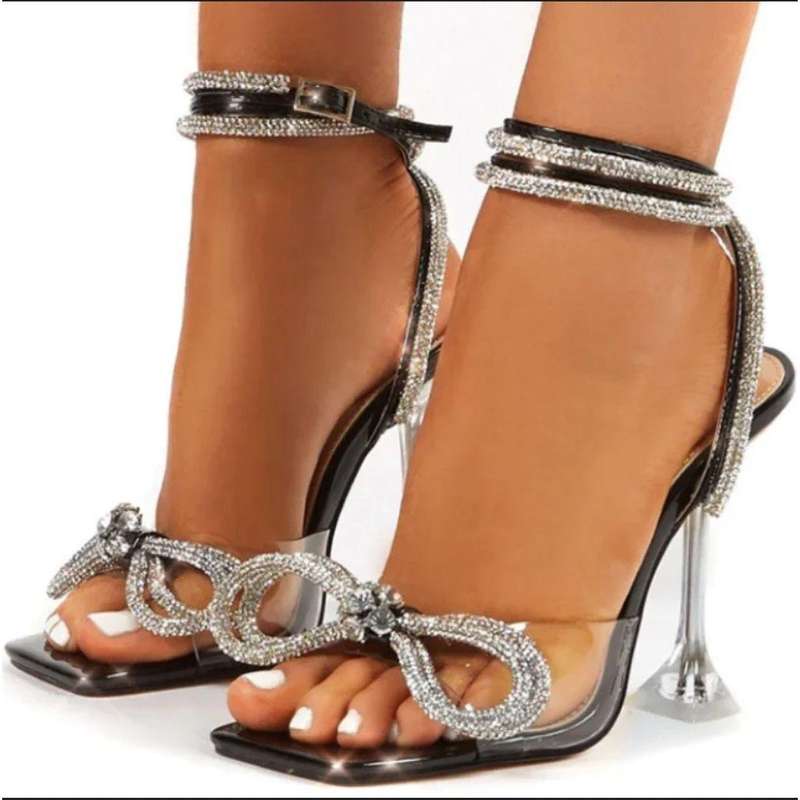 Cross Ankle Strap High Heel Shoes.