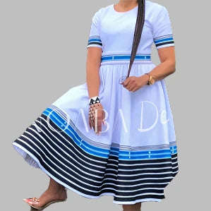 Round Neck Traditional Ankara Dress