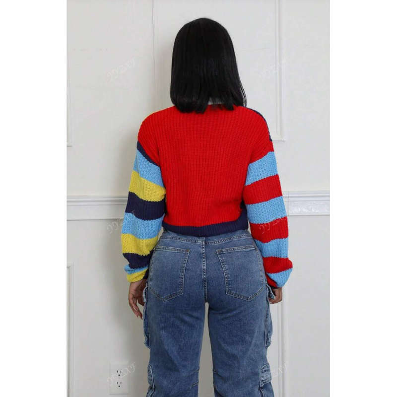 Lightweight Color Block Knitted Cardigan