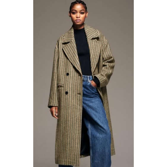 Street Plaid Solid Patchwork Buckle Turndown Collar Outerwear