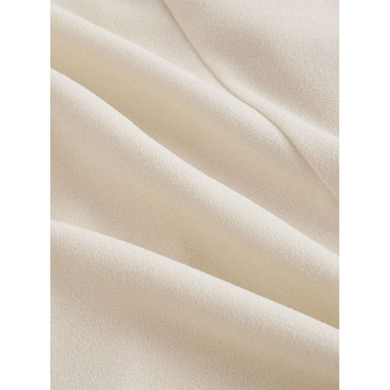 Vintage Contrast Collar Blouse & Cuffs Pleated Maxi  Skirt Suit Set