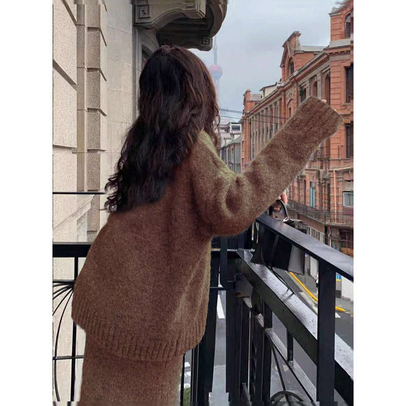 Knitted Sweater Set - Half Sleeve, Casual Autumn/Winter Two Piece Outfit