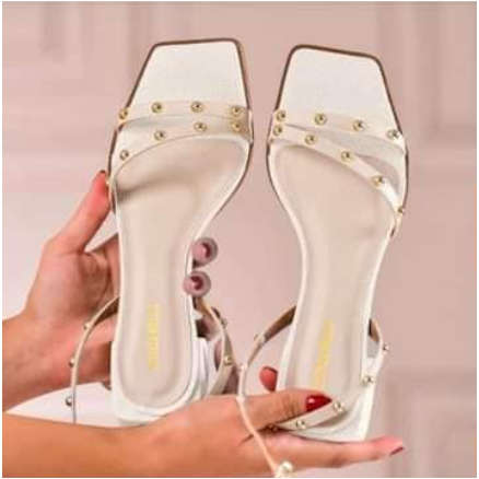 Cross-Strap Square Toe Chunky Heel Shoes