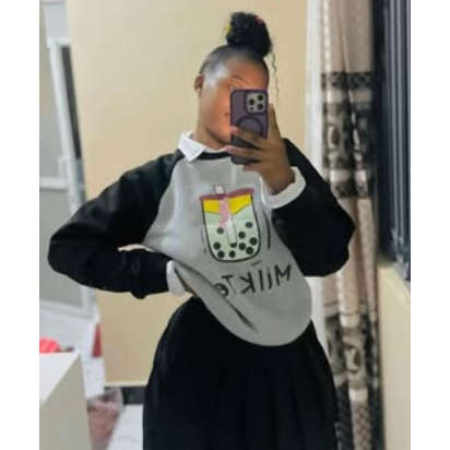 3-Piece Set a Long-Sleeve Sweatshirt And Pleated Mini Skirt