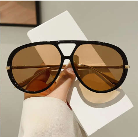 Unique Large Frame Fashion Popular Multicolor Double Beam Design Glasses
