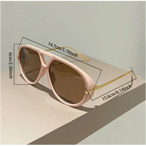 Unique Large Frame Fashion Popular Multicolor Double Beam Design Glasses