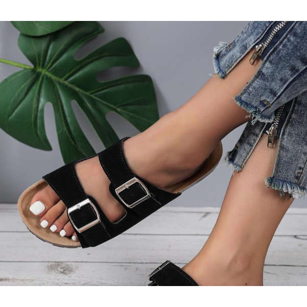 Ladies Double Pointed Buckle Sandal