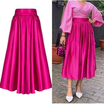 Silky Satin Pleated Maxi Skirt