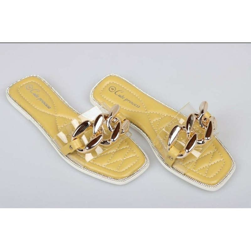 Gold Chain transparent sandels