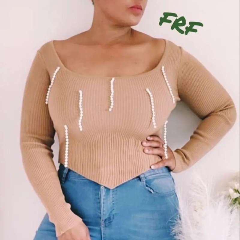 Long Sleeve Beads Top