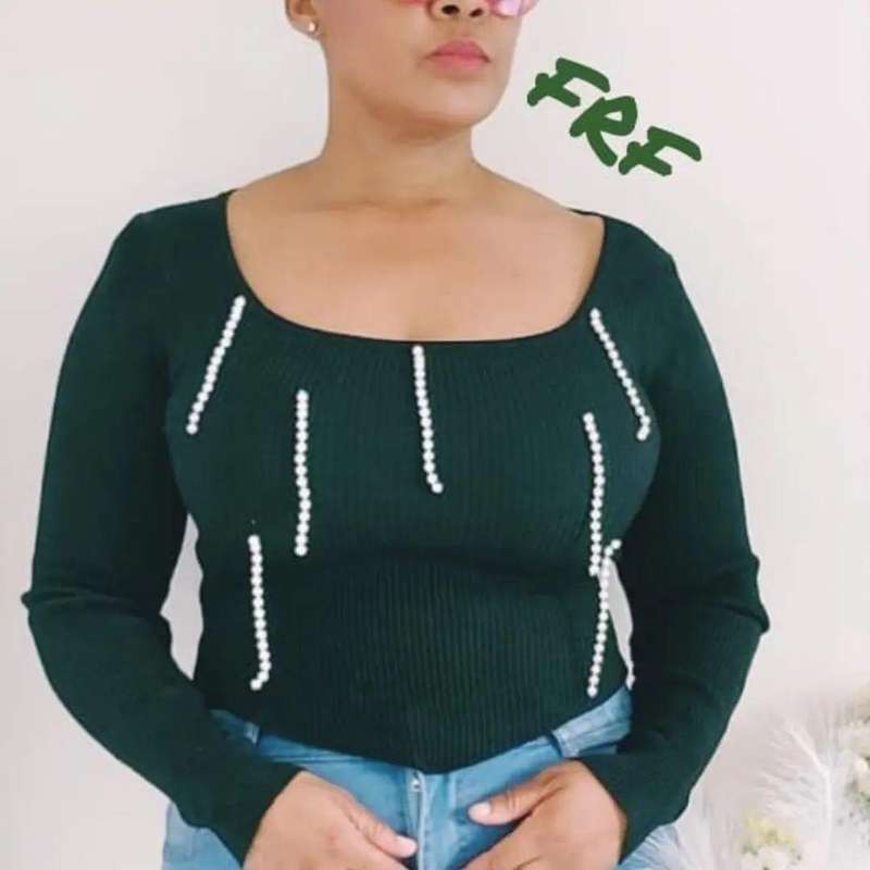 Long Sleeve Beads Top