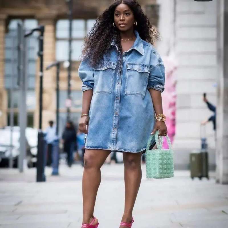 Long Sleeve Oversized Denim Shirt