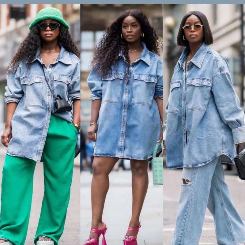 Long Sleeve Oversized Denim Shirt