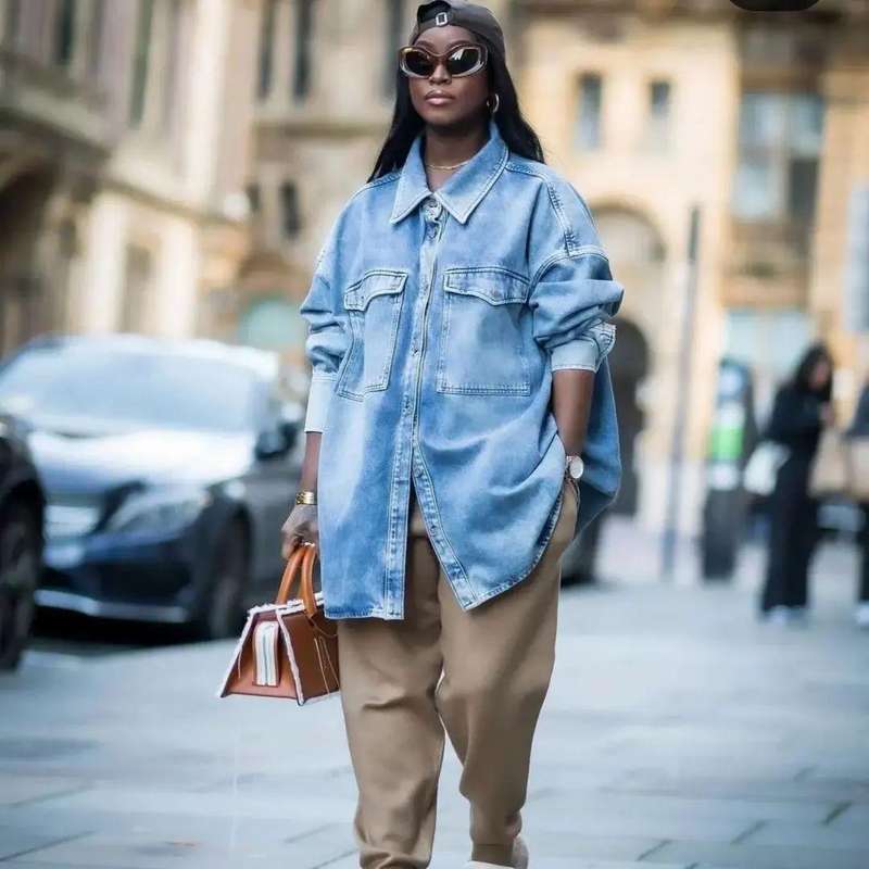 Long Sleeve Oversized Denim Shirt