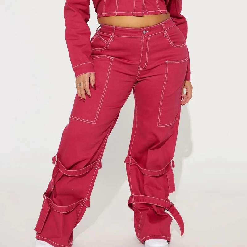 Buttoned Solid Color Top & Pant Set
