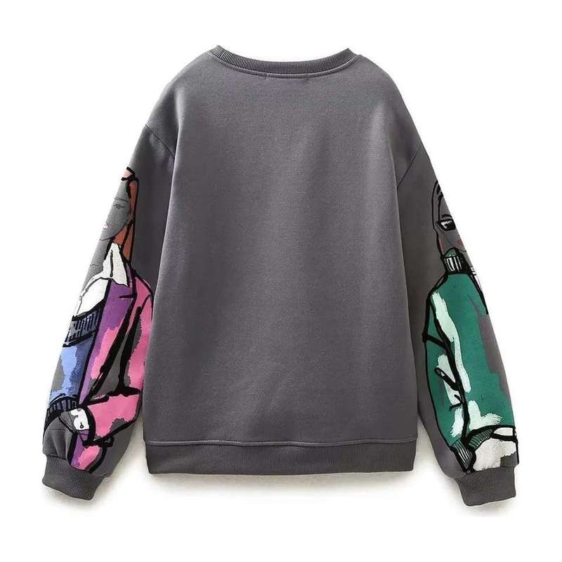 Casual Long Sleeve Art Print Top