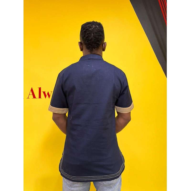 Mens African Vintage Embroidered T-Shirt