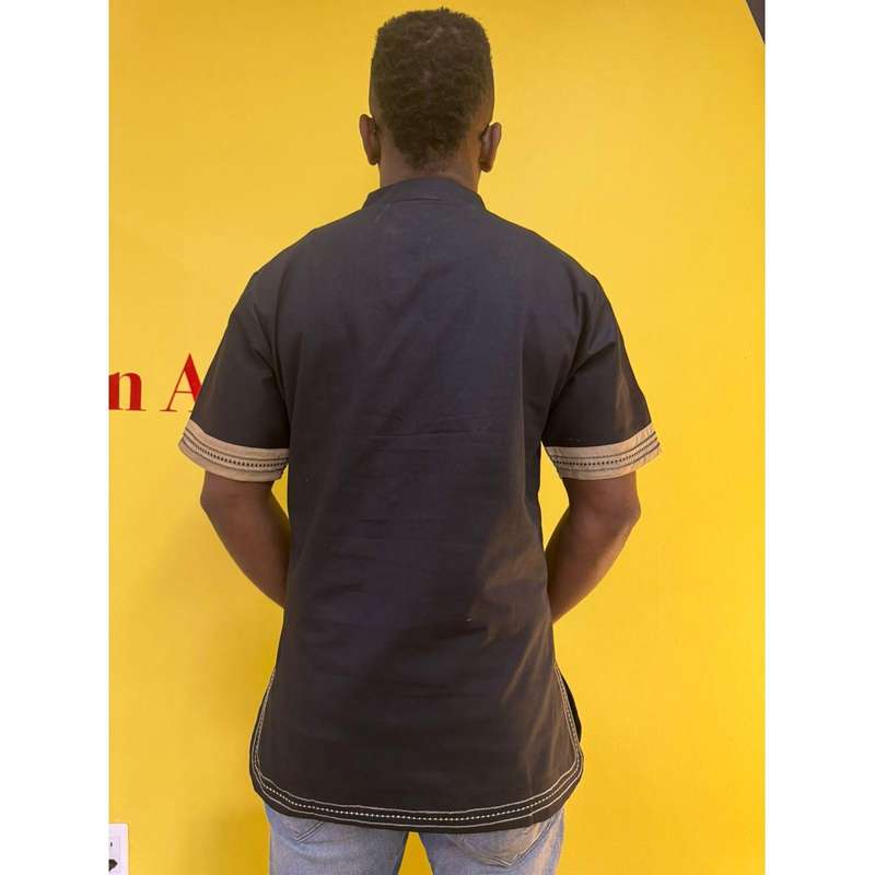Mens African Vintage Embroidered T-Shirt