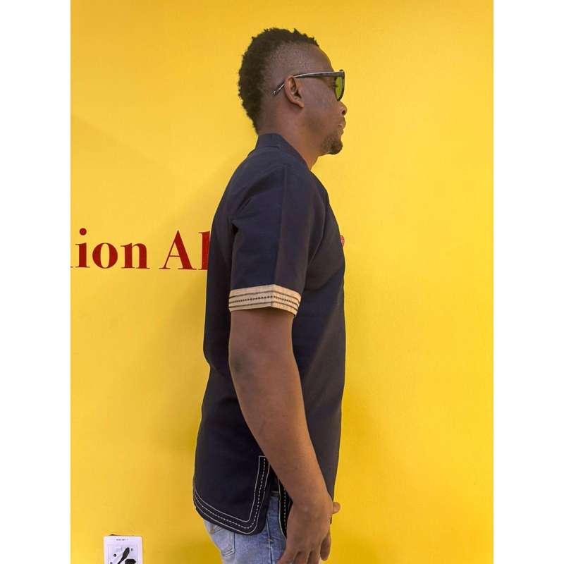 Mens African Vintage Embroidered T-Shirt