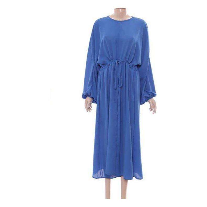 Lantern Sleeve Belted Dress.