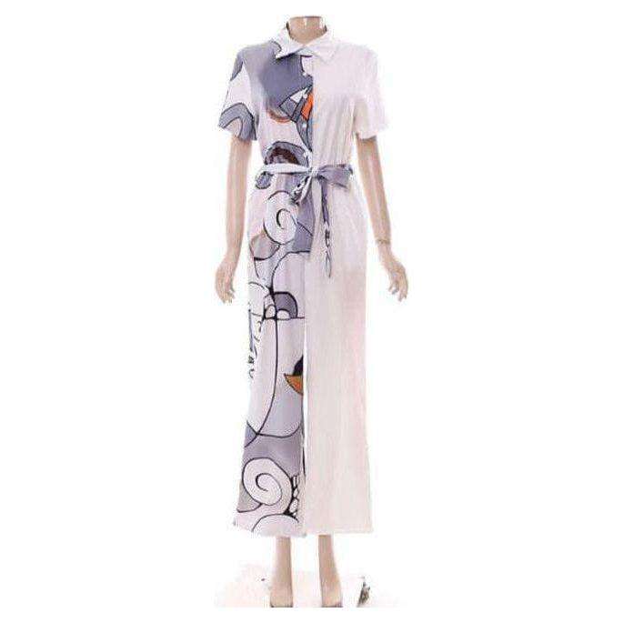 Short Sleeve Multi Printed color Jumpsuit.