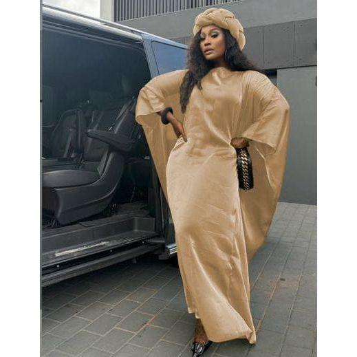 Long Sleeve kaftan Elegant Satin Robe.
