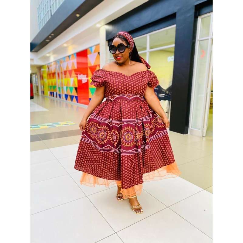 Tswana Ankara Traditional Dress.