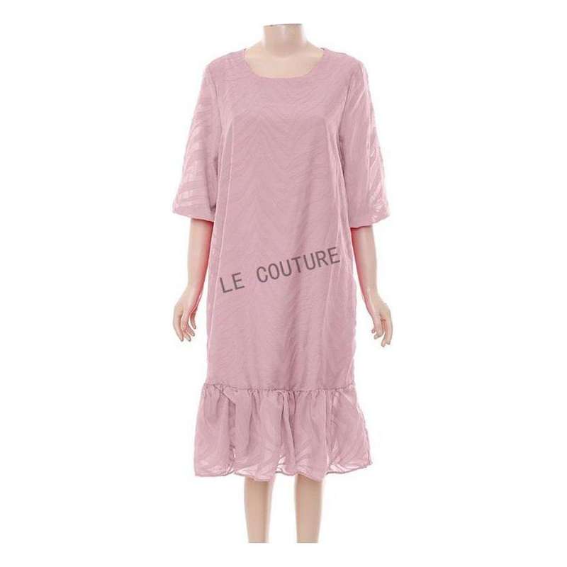 Ruffle Hem Loose Midi Dress.