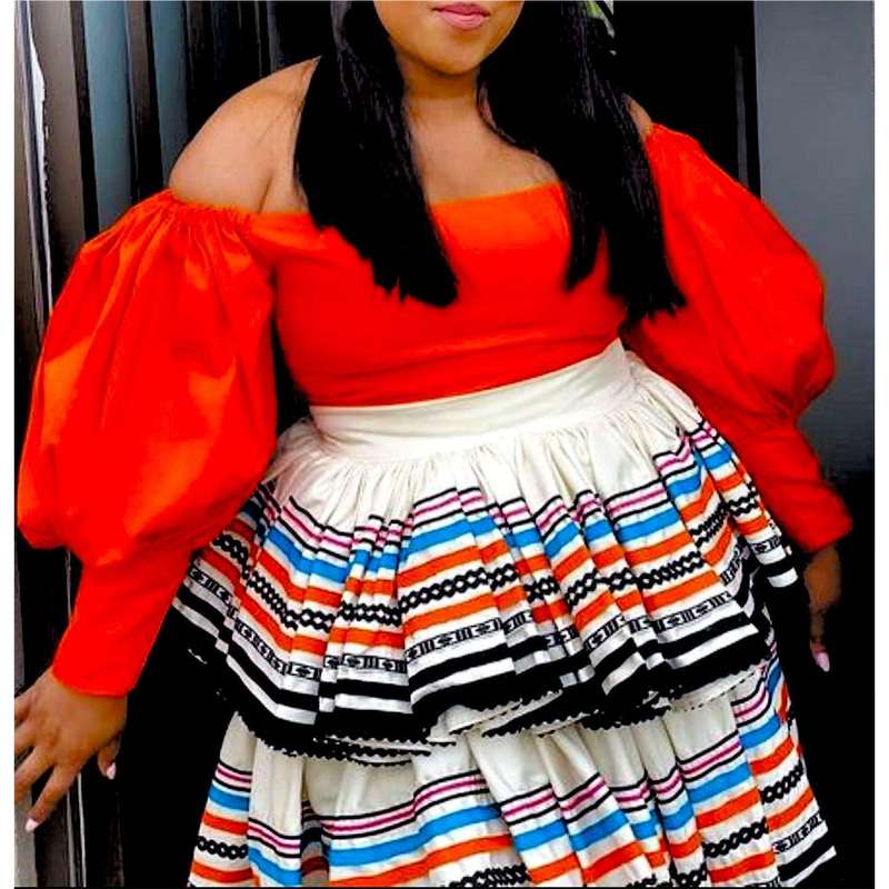 Xhosa Pleated Traditional Dress.