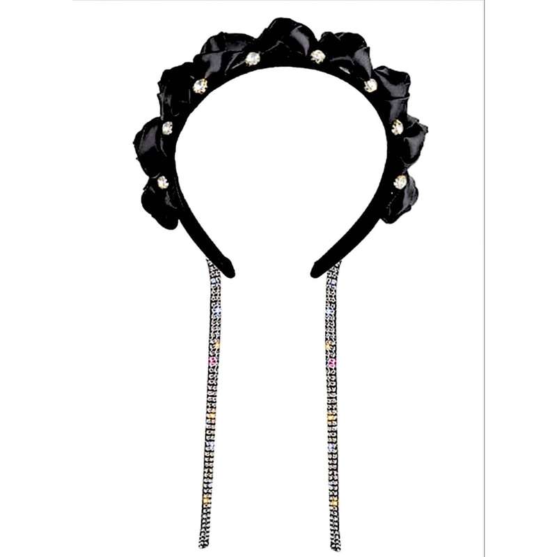 Rhinestone Snowflake Pleated Hairbands.
